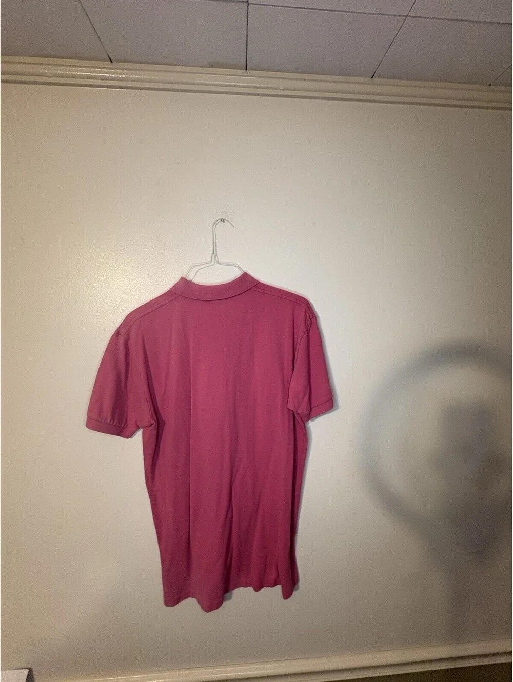 Polo Ralph Lauren Men's Pink Solid Short Sleeve Collared Polo Shirt M